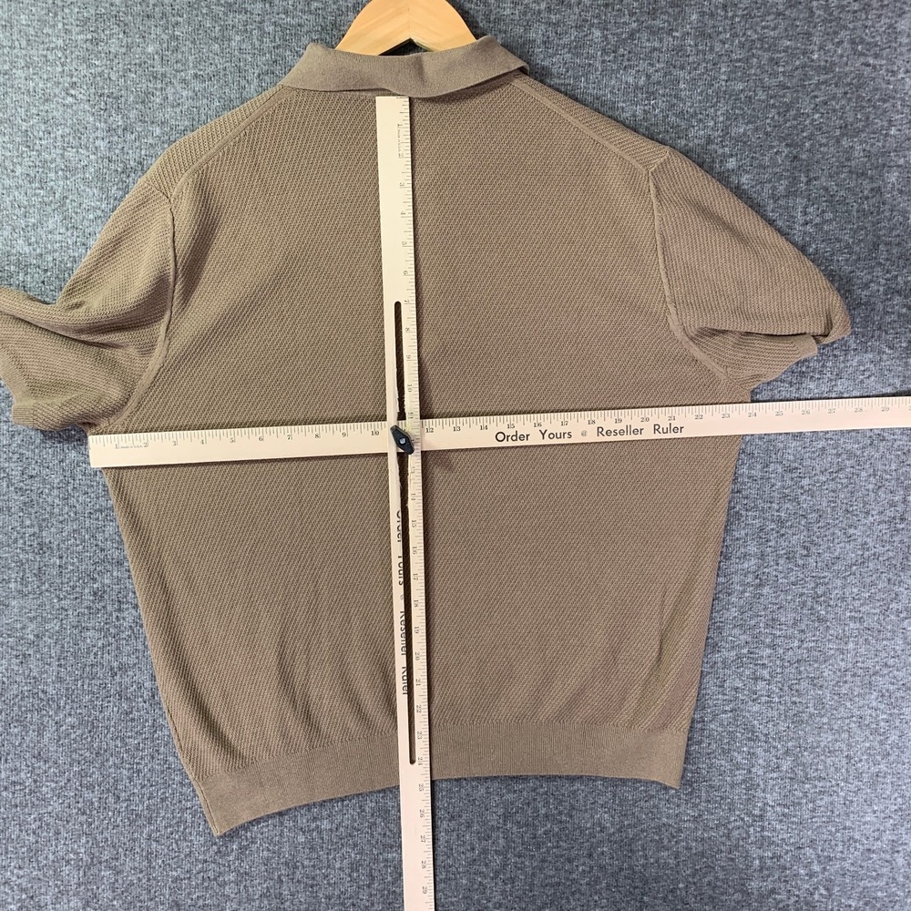 Reiss Knit Polo Men 2XL Brown Short Sleeve Old Money Casual Preppy - Picture 7 of 10